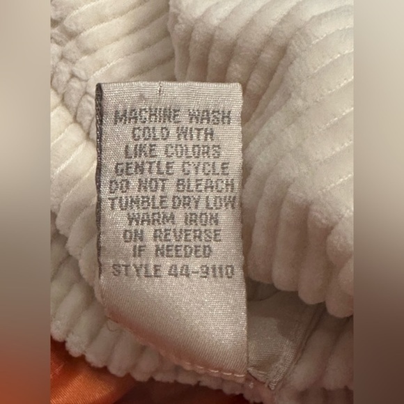 J. Jill Cream Button Up Corduroy Jacket w. Removable Quilted Orange Lining Small - Picture 11 of 14